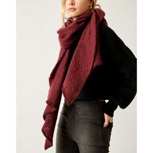 🆕 FREE PEOPLE Rangeley Recycled Blend Scarf / Pinot Noir